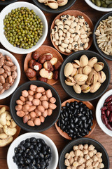 collection of different legumes for background