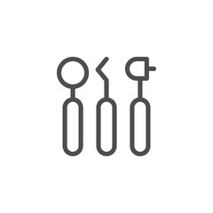 Dental tools line icon