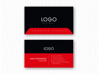 Modern black & red double side business card