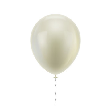 White ballon realistic. White inflatable ball of realistic isolated on white background for designers and illustrators. Balloon as a vector illustration