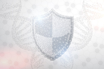 Polygonal security shield abstract image. Low poly