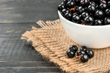 Bird cherry in bowl
