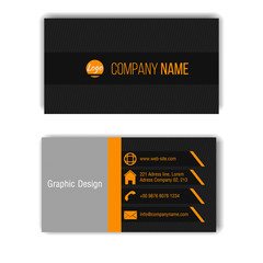 Black and orange business card template.