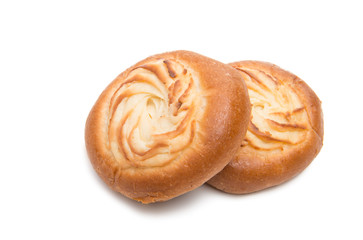 bun with cheese isolated