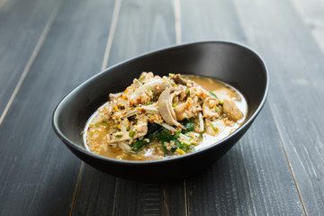 Thai tomyam Noodle, Spicy Thai soup, Thai cuisine