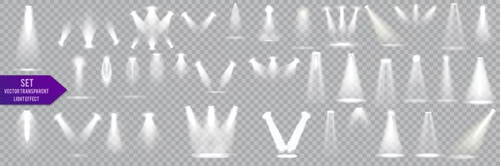 Poster Im Rahmen Große Sammlungsszenenbeleuchtung auf transparentem Hintergrund. Bühne beleuchteter Scheinwerfer. Vektor-Illustration. © Aleksandr