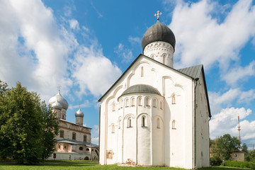 Fototapeta na wymiar Church of the Transfiguration on Ilyina street in Veliky Novgorod