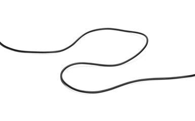 Black power cable socket isolated on white background