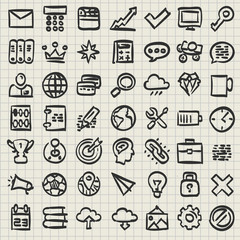 Sketch of technology icon set. Sketch icons set. Vector illustration