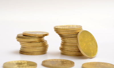 Stack of Golden Coins on Isolated background