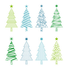 Obraz premium Christmas tree set