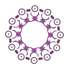 Decorative design element. Patterns with geometric ornament. Circular ornamental symbol. Islam, Arabic and Indian, ottoman motifs. 3D rendering