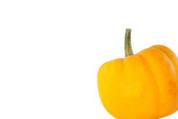 Close up Little Orange pumpkin on white background