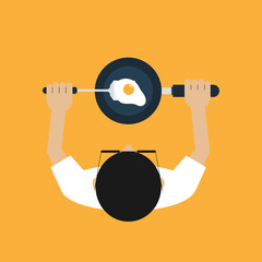 Cooking concept with fried egg flat design © thenatchdl