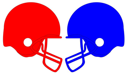 Football helmets Red And Blue