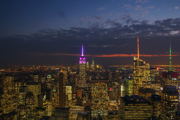View of New York city in evening, USA