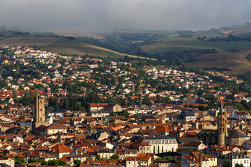 View on the city of Millau, France 