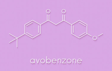 Avobenzone sunscreen molecule (UV filter). Skeletal formula.