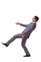 Puppet businessman isolated on white background