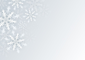Christmas background design of white snowflake with copy space