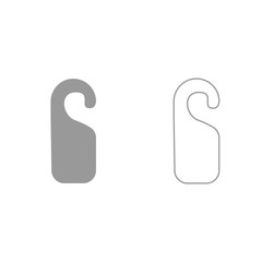 Door tag grey set icon .