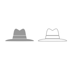 Hat grey set icon .