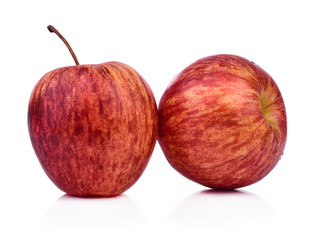 Fresh red apple isolated on white background.