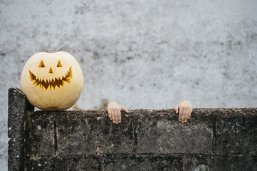 little girl with the calabaja outdoor