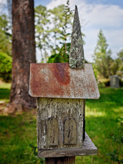 Old Bird House in a Cemetery