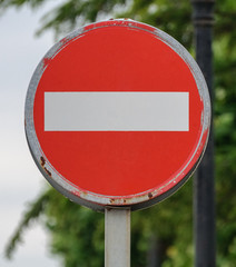 road stop sign closeup