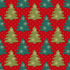 seamless vector illustration with christmas trees