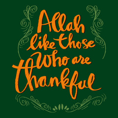  Allah like those who are thankful. Islamic quote quran.