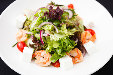 Greek salad with shrimp