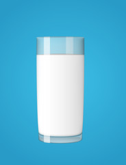 Abstract Milk Glass on Blue Background Vector Illustration