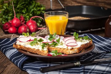 Light healthy sandwiches.