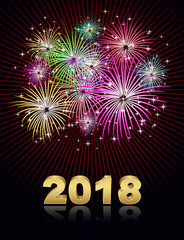 happy new year fireworks background 2018