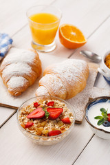 Traditional french breakfast closeup