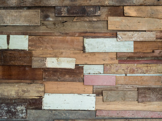 Ruine and dirty multi color plank wall texture for background