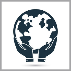 Earth people care simple icon for web and mobile design