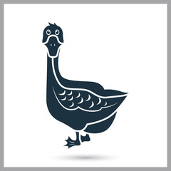 Fototapeta na wymiar Goose simple icon for web and mobile design