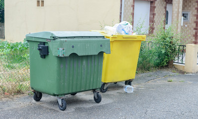 garbage containers on the street