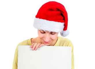 Young Man in Santa Hat