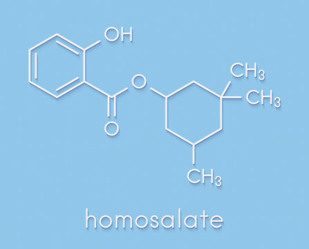 Homosalate sunscreen molecule (UV filter). Skeletal formula.