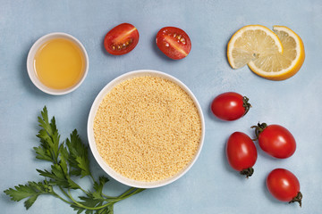 couscous and fresh vegetables