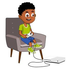 boy playing video games