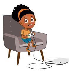 Girl playing video games