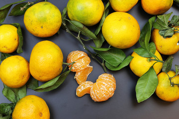 mandarin fruit isolate black