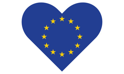 European union heart shaped vector