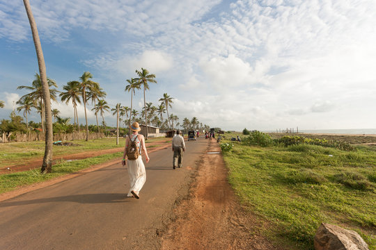 Walking at the beach of Toduwala, Sri Lanka