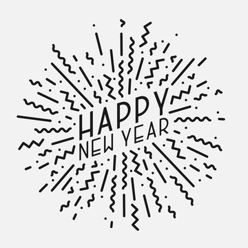 happy new year burst design clip art preview